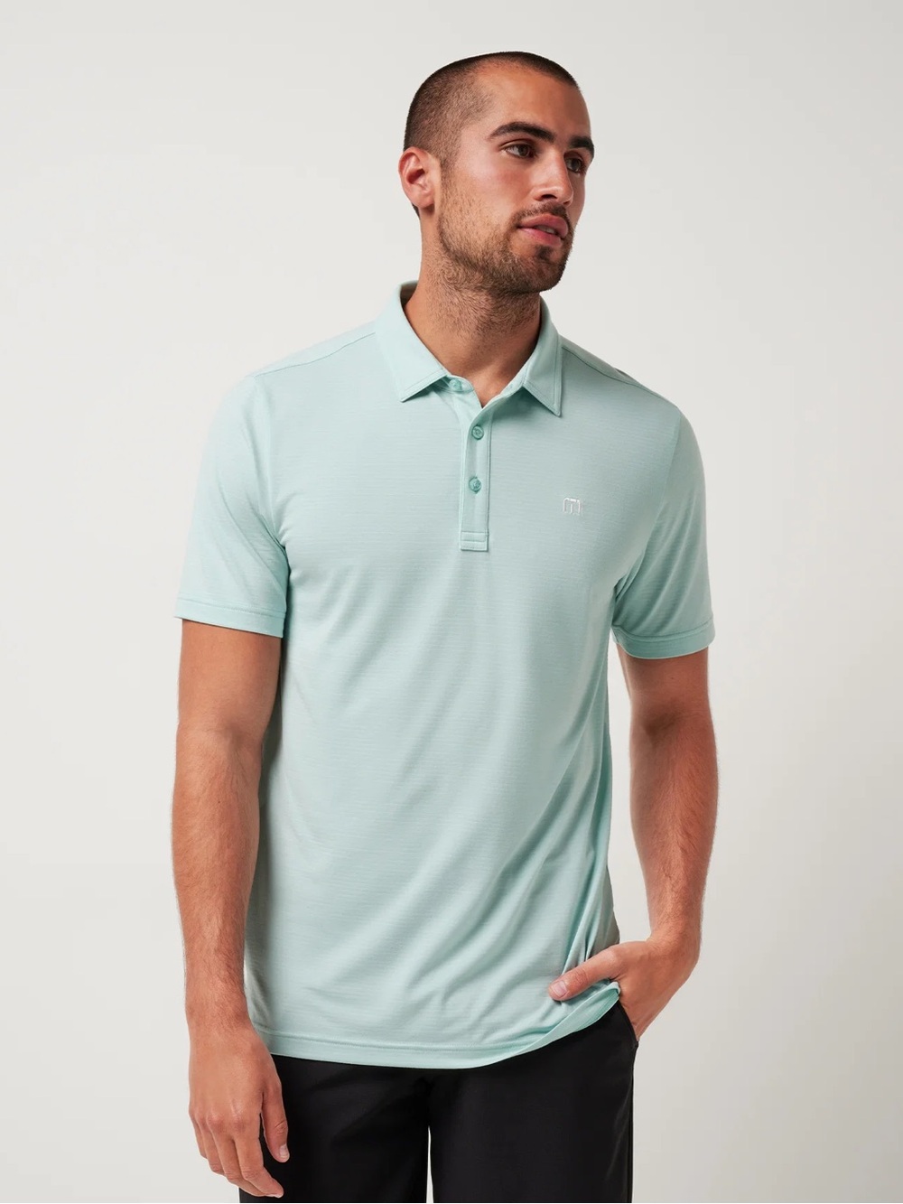 TravisMathew The Heater Polo in Eggshell Blue